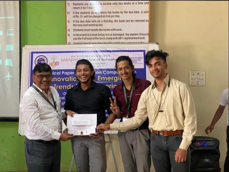 1st Prize in State Level Technical Paper Presentation held at Saraswati Polytechnic, Kharghar.webp picture